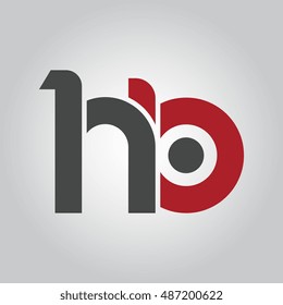 hb initial letter linked lowercase logo. h and b vector template design.