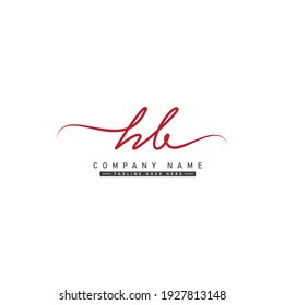 HB Initial Letter Logo - Handwritten Signature Style Logo