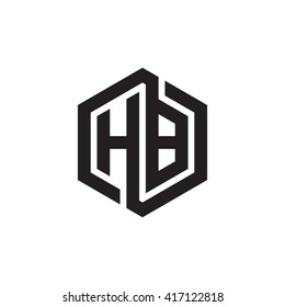 Hb Initial Letters Looping Linked Hexagon Stock Vector (Royalty Free ...