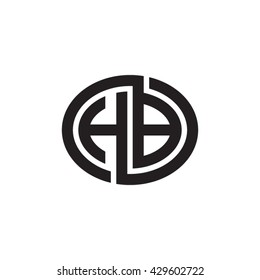 HB initial letters looping linked ellipse monogram logo
