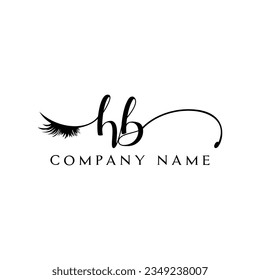 HB inicial Logotipo lash logo eyelector moderno
