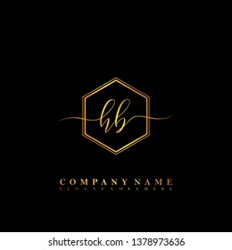 HB Initial luxury handwriting logo vector