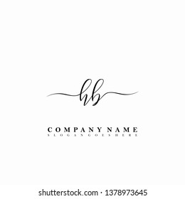 HB Initial luxury handwriting logo vector