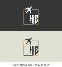 HB initial monogram logo with square style design.