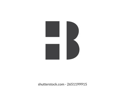 HB initial number negative space logo vector icon design isolated background