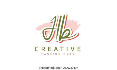 HB Initials, handwriting logo vector