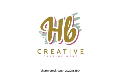 HB Initials, handwriting logo vector