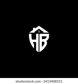 HB initials premium shield logo monogram with home designs modern templates