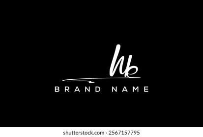 HB letter beauty handwriting vector logo. 