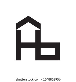 Hb letter Home logo design vector