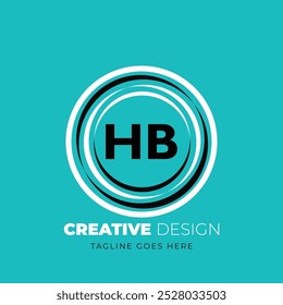 HB carta logotipo criativo design. Design exclusivo da HB. Ilustração vetorial