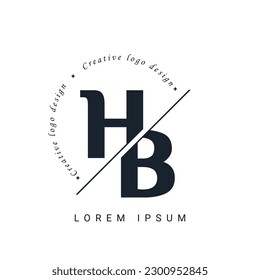 HB Letter Logo Design with a Creative Cut. Creative logo design