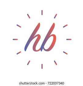 HB Letter Logo design with creative square background 
