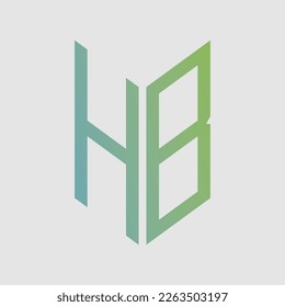 El logotipo de la carta HB se presenta en forma de escudo azul limón, apto para logotipos de empresas eléctricas, electrónicas, agencias de viajes, automotriz, de radiodifusión mundial y otras