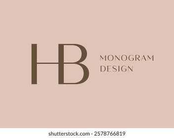 HB letter logo icon design. Classic style luxury initials monogram.