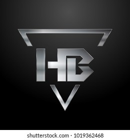 HB Logo, Metal Logo, Silver Logo, Monogram, Polygon