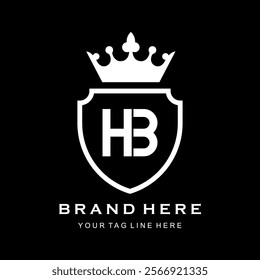 HB Logo, Minimalism Logo, Crown HB Logo Vector