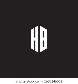 HB Logo monogram with hexagon shape style design template isolated on black background