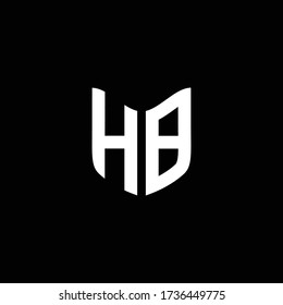HB Logo-Monogramm mit Schildform-Designvorlage