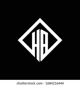 HB logo monogram with square rotate style design template