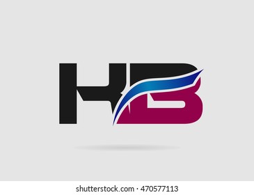HB Logo. Vector Graphic Branding Letter Element
