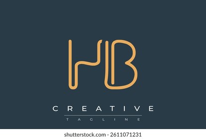 HB Minimalistic Line Art Logo Design with Abstract Lettering. Abstract minimalistic logo design featuring a sleek line art style.