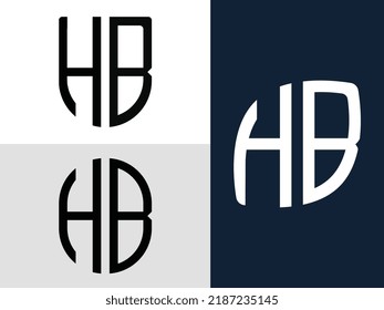 HB modern initial letter logo design vector bundle. It will be suitable for which company or brand name start those initial.
