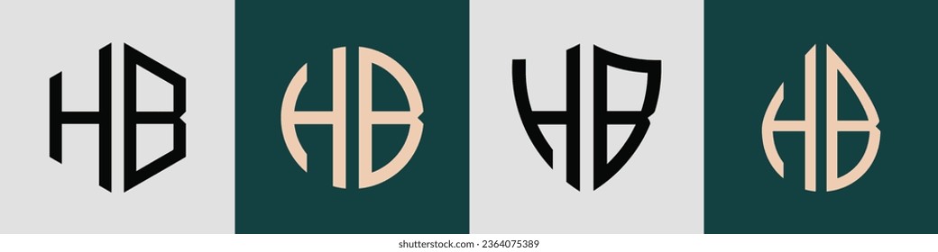 HB moderne Anfangsbuchstaben Logo Design Vektorbündel. Es ist geeignet, für welche Firma oder Marke diese anfänglich gegründet wird.
