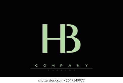 HB Modern Initials Logo Design. Branding logo with stylized initials showcasing bold design and modern aesthetic. Ideal for professional business branding or creative projects focusing on minimalistic
