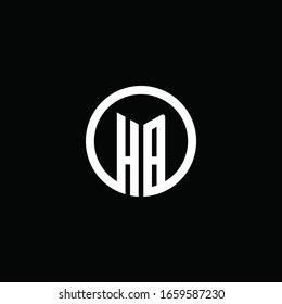 HB monogram logo isolated with a rotating circle