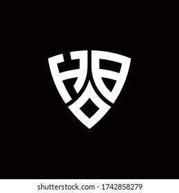 HB monogram logo with modern shield style design template isolated on black background