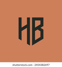 HB. Monogram of Two letters H and B. Luxury, simple, minimal and elegant HB logo design. Vector illustration template.