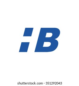 HB negative space letter logo blue