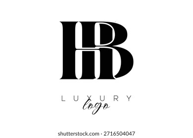 Logotipo de la tipografía del monograma de la letra de HB Serif para la identidad elegante de la marca de Premium