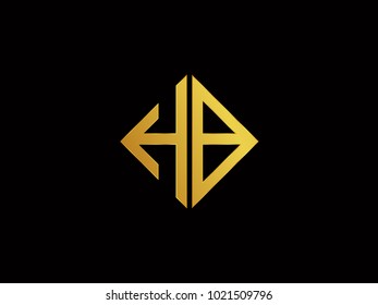 HB square shape gold color logo