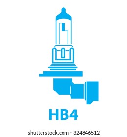 HB4 car light lamp vector icon