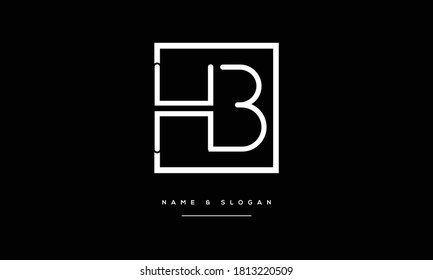 Monograma del logotipo de las letras abstractas HB,BH,H,B