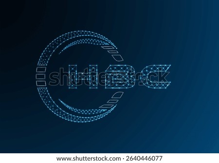 HBC low poly letter logo vector design. HBC lower poly logo design. 