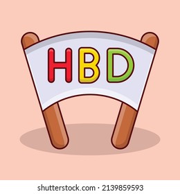 HBD banner Vector illustration on a transparent background.Premium quality symmbols. vector line flat  icon for concept and graphic design.