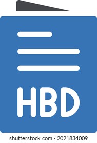 Hbd Card Vector Illustration Isolated On A Transparent Background . Glyph Vector Icons For Concept Or Web Graphics.