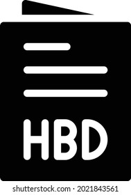 Hbd Card Vector Illustration Isolated On A Transparent Background . Glyph Vector Icons For Concept Or Web Graphics.