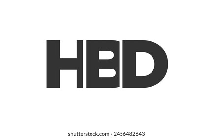 HBD logo design template with strong and modern bold text. Initial based vector logotype featuring simple and minimal typography. Trendy company identity ideal for businesses brand presence.