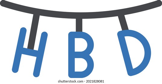 hbd Vektorgrafik einzeln auf transparentem Hintergrund . glyph-Vektorsymbole für Konzept- oder Web-Grafiken.
