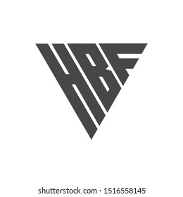 HBF initial triangle  monogram simple cool logo