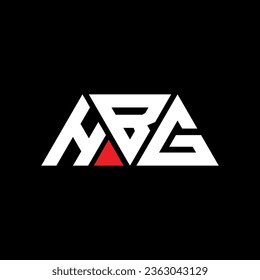 HBG triangle letter logo design with triangle shape. HBG triangle logo design monogram. HBG triangle vector logo template with red color. HBG triangular logo Simple, Elegant, and Luxurious design.