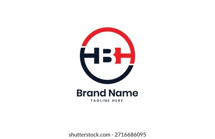 HBH letter logo design vector with black and red colors. HBH Letter Logo Design. Initial letters RW logo icon. 