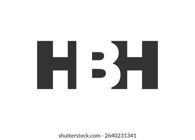 HBH logo design. Initial letter H B H bold font style for tech startups, consulting, corporate branding. Creative company name, headlines typography identity, trendy logotype. Vector illustration.