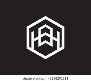 HBH tres letras tipo monograma Tipo de letra Polygon logotipo. Logo profesional de marca de carta creativa. Logotipo inmobiliario