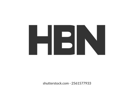 HBN logo design template with strong and modern bold text. Initial based vector logotype featuring simple and minimal typography. Trendy company identity ideal for businesses brand presence.