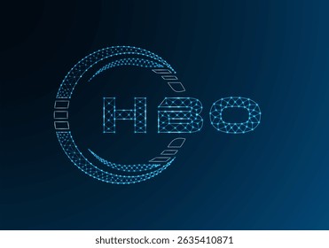 HBO low poly letter logo vector design. HBO lower poly logo design. 
